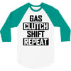 gas clutch shift repeat 3/4 Sleeve Shirt