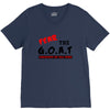 the goat white t shirt greatest of all time basketball baseball footba V-Neck Tee