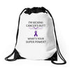 I Am Kicking Cancers Butt Whats Your Superpower? Drawstring Bags