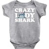 crazy lady shark Baby Bodysuit