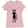 a cat always with me Ladies Fitted T-Shirt