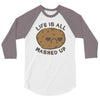 life is all mashed up 3/4 Sleeve Shirt