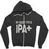 original blood type ipa positive craft beer Zipper Hoodie