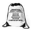 Smartass July Girl Drawstring Bags