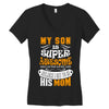 My Son Is Super Awesome His Mom Women's V-Neck T-Shirt