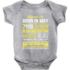 Legends Are Born In May Baby Onesie