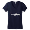 banksy style ak47 art   funny Women's V-Neck T-Shirt