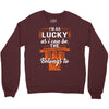 The world's greatest dad belongs to me Fathers Day Crewneck Sweatshirt