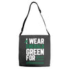 i wear emerald green for liver cancer awareness Adjustable Strap Totes