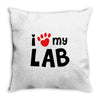 i love my lab labrador Throw Pillow
