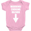 warning choking hazard printed Baby Onesie
