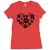 cat love paw Ladies Fitted T-Shirt