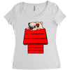 snoopy parody pug w Women's Triblend Scoop T-shirt