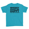 whiskey makes me happy you not so much Youth Tee