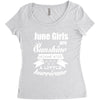 June Girls Are Sunshine Mixed With A Little Hurricane Women's Triblend Scoop T-shirt