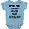 Super April Girl Baby Onesie