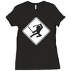 ninja crossing sign Ladies Fitted T-Shirt