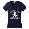 monkey teenage Women's V-Neck T-Shirt