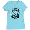badass cat Ladies Fitted T-Shirt