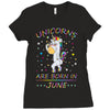 Unicorns are born in June Ladies Fitted T-Shirt
