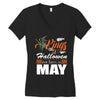 Halloween Kings Are Born In May Women's V-Neck T-Shirt