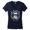 totenkopf zylinder skull pik poker ace topper bike mc rock metal Women's V-Neck T-Shirt