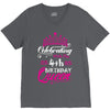 Celebrating With the 4th Birthday Queen V-Neck Tee