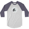 Dinosaur Riding A Bike To The Moon 3/4 Sleeve Shirt