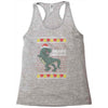 ugly dinosaur merry christmas Racerback Tank