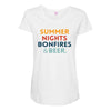 Summer Night Bonfires Beer Maternity Scoop Neck T-shirt