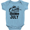 Queens Are Born In July Baby Onesie