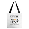 fitness  more like fitness whole pizza inside my mouth Tote Bags