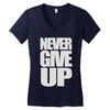 never give up (2) Women's V-Neck T-Shirt