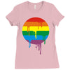 rainbow colored stripes dot running splashes Ladies Fitted T-Shirt