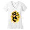 lion yellow Women's V-Neck T-Shirt
