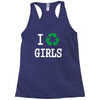 i recycle girls slogan text funny baseball jersey Racerback Tank