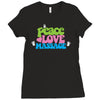 peace, love, massage Ladies Fitted T-Shirt