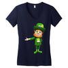 DABBİNG LEPRECHAUN Women's V-Neck T-Shirt