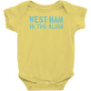 west ham in the blood retro style new Baby Onesie
