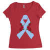 stomach cancer ribbon and rose Women's Triblend Scoop T-shirt