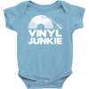 vinyl junkie white logo Baby Onesie