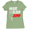 eat sleep jump Ladies Fitted T-Shirt