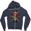 pirate zombie skull Zipper Hoodie