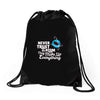 never trust an atom, they make up everything Drawstring Bags