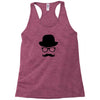 hat wayfarer glasses funny moustache hipster funny geek light tee shir Racerback Tank