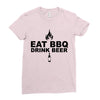 eat bbq drink beer Ladies Fitted T-Shirt