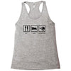 eat sleep snowboard mens black snowboarding t shirt wow Racerback Tank