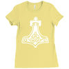 thors hammerretro viking norse fashion cool Ladies Fitted T-Shirt
