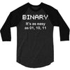 binary geek t shirt 2xl code funny pixels nerdy cpu linux programmer n 3/4 Sleeve Shirt