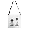 my wife your wife black design Adjustable Strap Totes